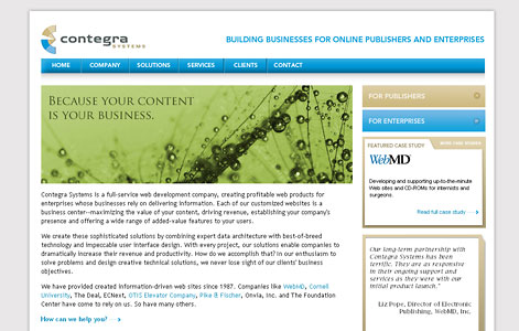 Contegra Systems website redesign